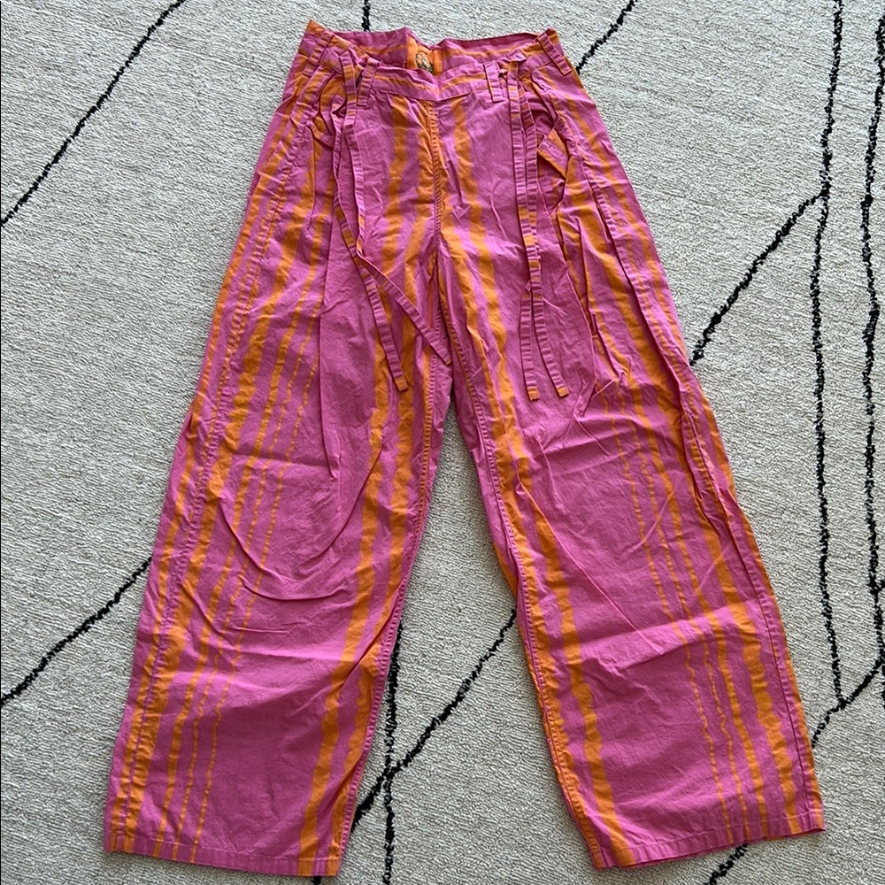 Coniglio Palm Beach Pink and Orange Striped Pants